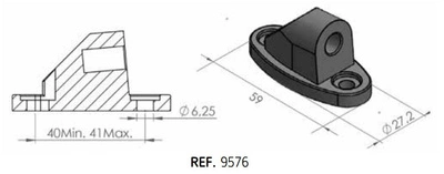 Adapter lusterek PUIG Hi-Tech do owiewek (9576N, lewy lub prawy)