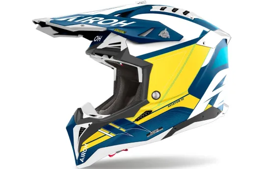 Kask cross AIROH AVIATOR 3 LEADER YELLOW GLOSS szary czarny żółty
