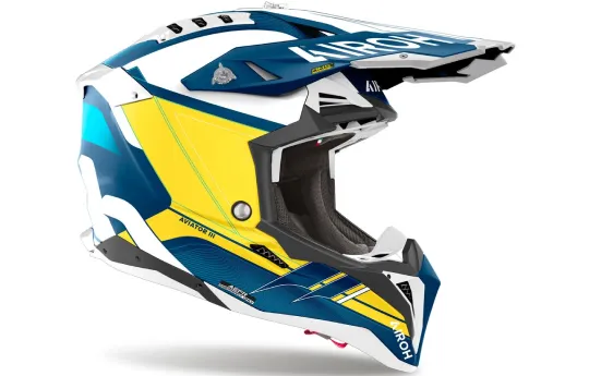 Kask cross AIROH AVIATOR 3 LEADER YELLOW GLOSS szary czarny żółty