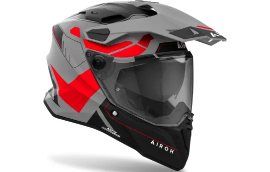 Kask integralny AIROH COMMANDER 2 SKIP RED GLOSS czarny szary czerwony
