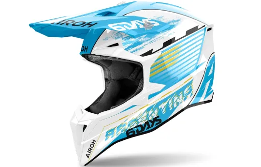 Kask cross AIROH WRAAAP CONQUER ORANGE MATT czarny szary pomarańczowy fluo