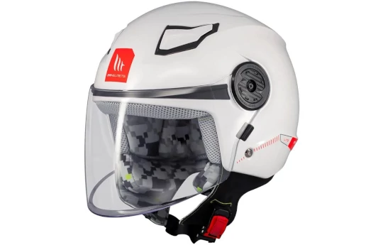 Kask otwarty dziecięcy MT LITE KIDS SOLID GLOSS WHITE biały