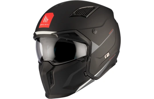 Kask otwarty MT STREETFIGHTER SV S TOTEM MATT PEARL RED czerwony szary czarny