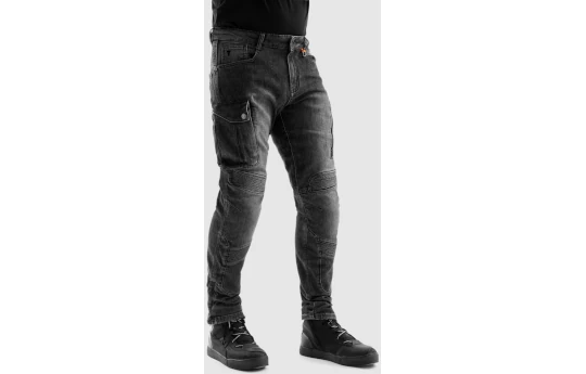 Jeansy motocyklowe REBELHORN VANDAL MONOLAYER WASHED BLACK czarny