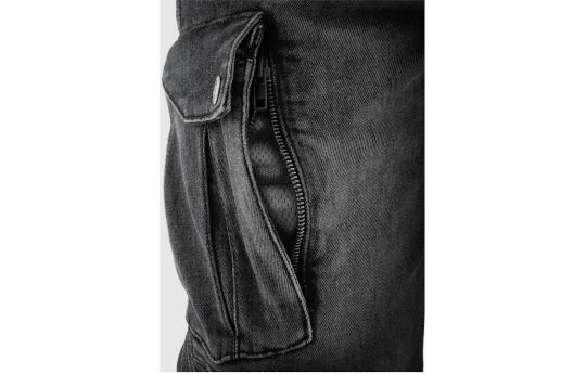 Jeansy motocyklowe REBELHORN VANDAL MONOLAYER WASHED BLACK czarny