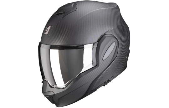 Kask szczękowy SCORPION EXO-TECH EVO CARBON SOLID BLACK czarny
