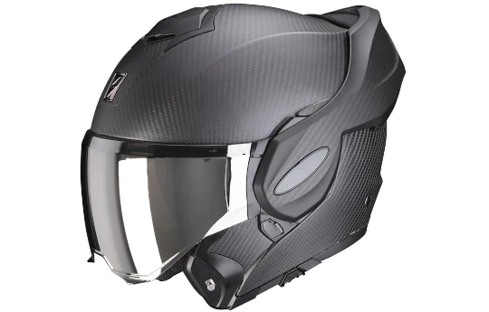 Kask szczękowy SCORPION EXO-TECH EVO CARBON SOLID BLACK czarny