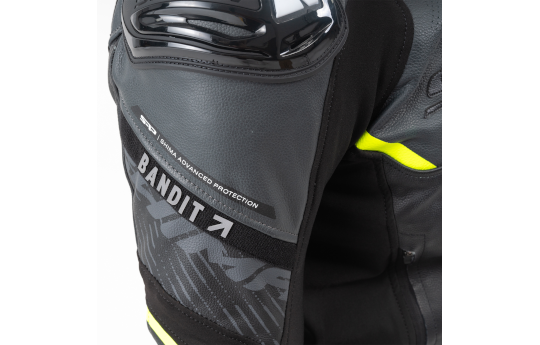 Kurtka skórzana SHIMA BANDIT 2.0 FLUO czarny biały żółty fluo