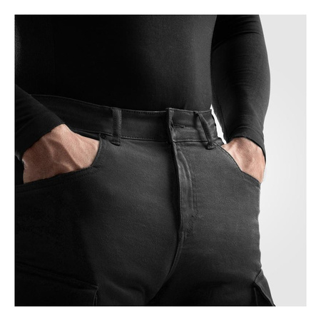 Jeansy motocyklowe REBELHORN FASTER BLACK czarny