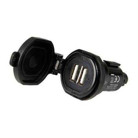 LAMPA Uni-Tech, uniwersalna ładowarka z 2 portami USB - szybkie ładowanie - 2700 mA - 12/32 V