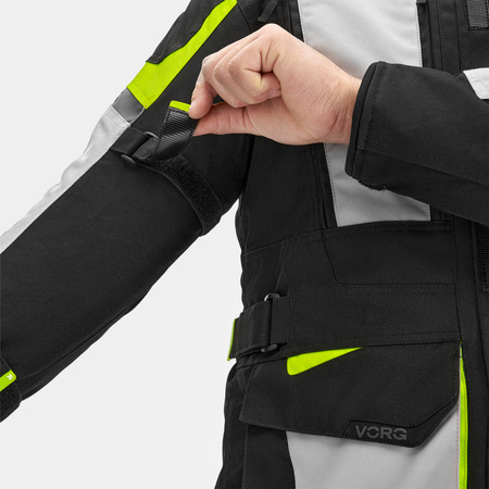 Kurtka motocyklowa VORG CUMULUS FLUO czarny szary żółty fluo