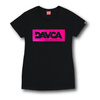 Koszulka codzienna T-shirt damska DAVCA LOGO BLACK/PINK czarny różowy