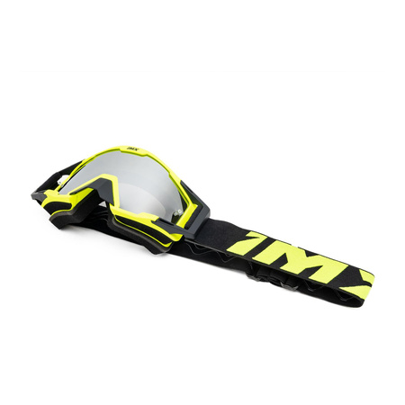 Gogle motocyklowe IMX Sand Fluo Yellow Matt/Black - Szyba Silver Iridium + Clear (2 Szyby W Zestawie)
