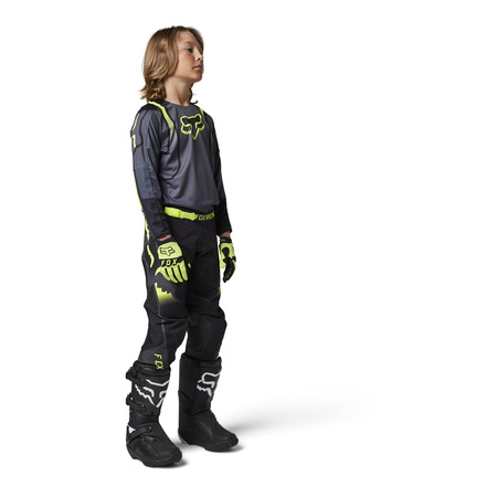 Bluza motocyklowa cross / mx dziecięca FOX JUNIOR 360 VIZEN BLACK czarny szary żółty fluo