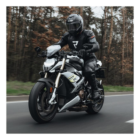 Kurtka motocyklowa skórzana Rebelhorn VELOCE czarny-szary-złoty