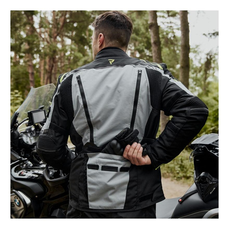 Kurtka motocyklowa tekstylna turystyczna Rebelhorn CUBBY IV czarny-szary-żółty fluo