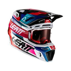 Kask motocyklowy LEATT MOTO 8.5 V22 ROYAL (+GOGLE VELOCITY 5.5) niebieski biały czerwony czarny różowy