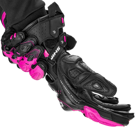 Rękawice motocyklowe damskie SHIMA RS-3 LADY PINK czarny różowy
