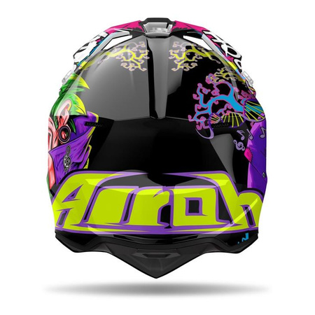 Kask motocyklowy AIROH WRAAAP MUSIC GLOSS zielony fioletowy różowy czarny