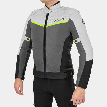 Kurtka motocyklowa VORG NANO GREY szary czarny żółty fluo