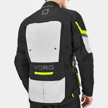 Kurtka motocyklowa VORG CUMULUS FLUO czarny szary żółty fluo