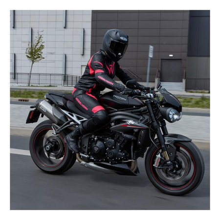 Damska kurtka motocyklowa skórzana miejska/sportowa Rebelhorn REBEL różowy-czarny