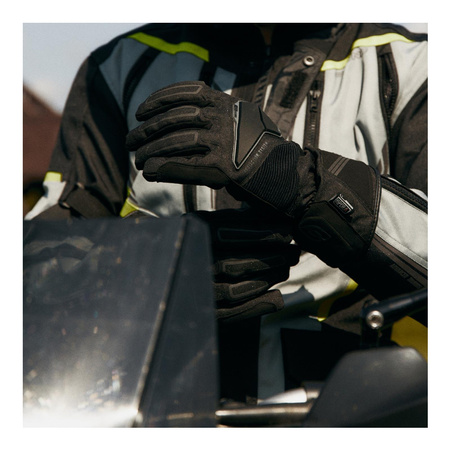 Rękawice motocyklowe skórzane wodoodporne membrana OZONE TOURING WP czarne