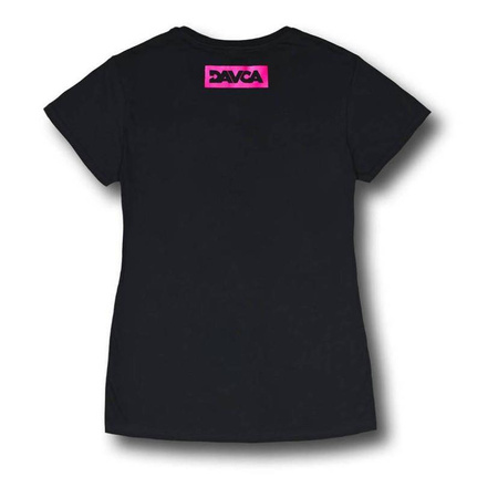 Koszulka codzienna T-shirt damska DAVCA LOGO BLACK/PINK czarny różowy
