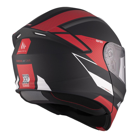 Kask motocyklowy MT GENESIS SV CAVE MATT BLACK/RED czarny czerwony biały