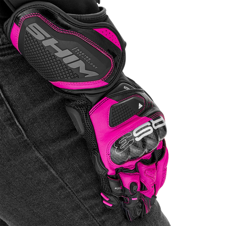 Rękawice motocyklowe damskie SHIMA RS-3 LADY PINK czarny różowy