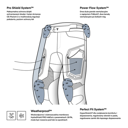 Spodnie motocyklowe TEKSTYLNE REBELHORN BORG II