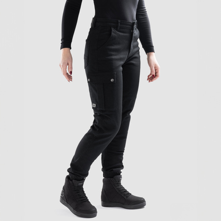 Spodnie jeans damskie OZONE JANE LADY JOGGER FIT BLACK czarny