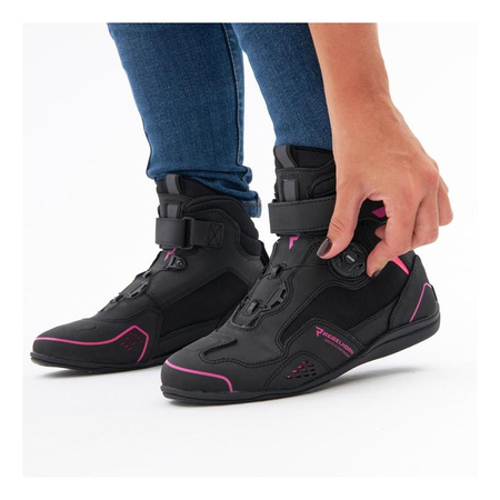 Damskie buty krótkie motocyklowe krótkie Rebelhorn SPARK II czarny-różowy