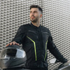 Kurtka motocyklowa tekstylna miejska OZONE DELTA IV czarna żółty fluo