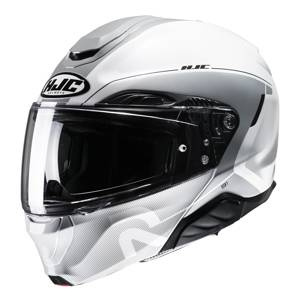Kask motocyklowy szczękowy HJC RPHA 91 Combust biały/szary
