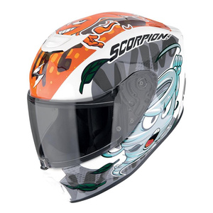 Kask motocyklowy SCORPION EXO-JNR THE4ELEMENTS WHITE/BLACK/ORANGE biały niebieski pomarańczowy
