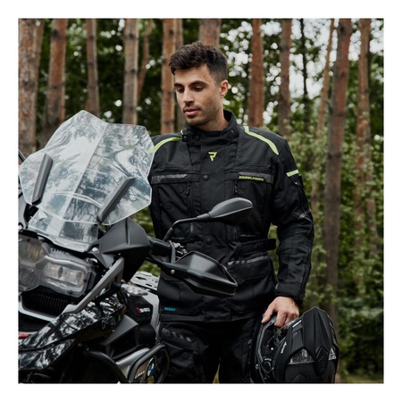 Kurtka motocyklowa tekstylna turystyczna Rebelhorn CUBBY IV czarny-żółty fluo