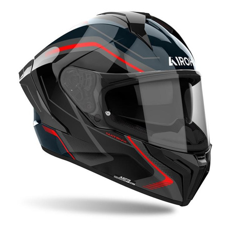 Kask motocyklowy AIROH MATRYX WIDE RED GLOSS czerwony szary czarny