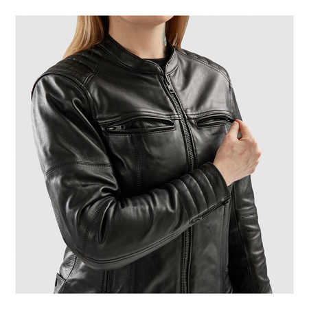Damska kurtka motocyklowa skórzana Rebelhorn HUNTER II czarny mat