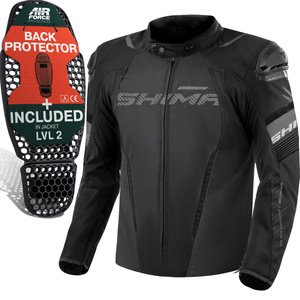 Kurtka motocyklowa tekstylna miejska/sportowa Shima SOLID 2.0 czarny
