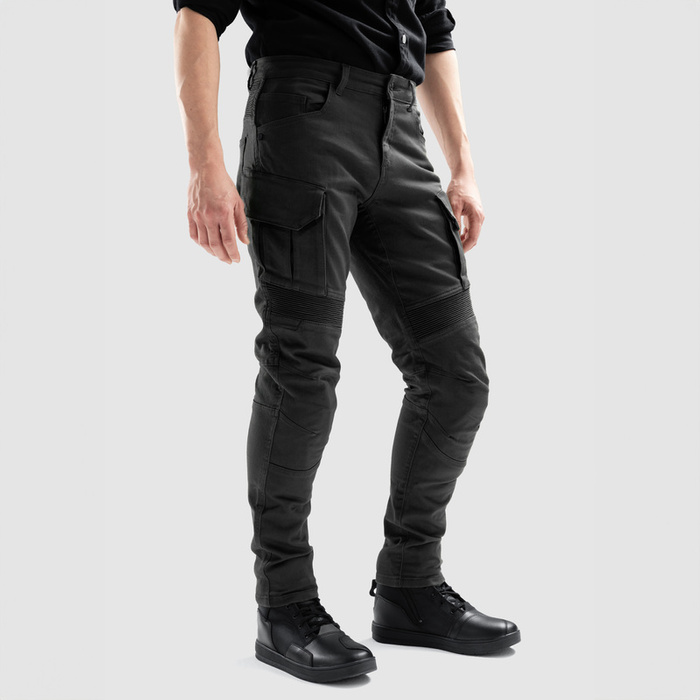 Jeansy motocyklowe OZONE FASTER TAPERED FIT czarne