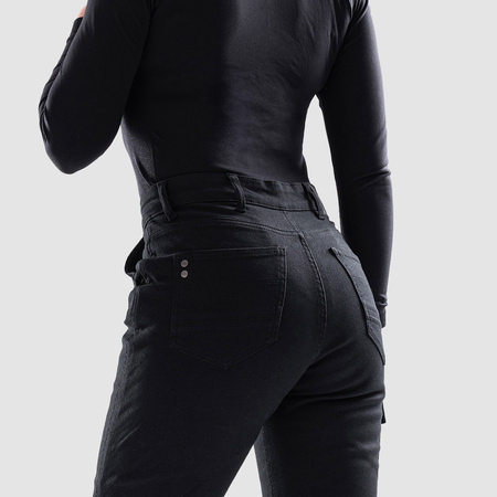Spodnie jeans damskie OZONE JANE LADY JOGGER FIT BLACK czarny