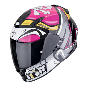 Kask motocyklowy SCORPION EXO-491 PIRATE PINK biały czarny różowy żółty