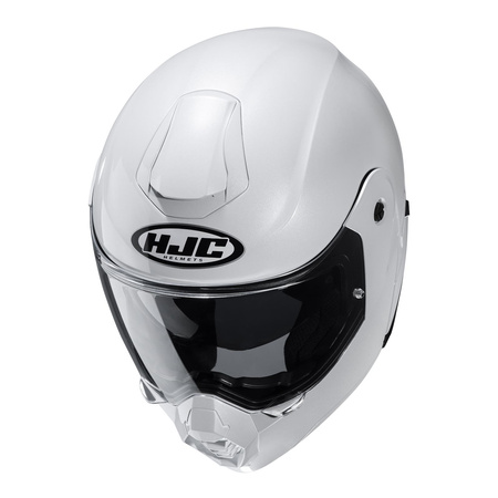 Kask motocyklowy szczękowy z daszkiem HJC C80 perłowy biały