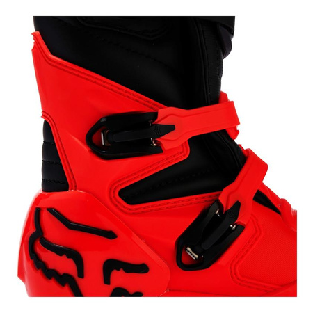 Dziecięce buty motocyklowe cross offroad mtb FOX Comp Fluo czerwony Junior