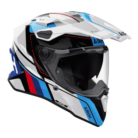 Kask integralny AIROH COMMANDER 2 SKIP WHITE GLOSS biały niebieski czerwony