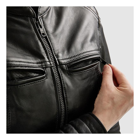 Damska kurtka motocyklowa skórzana Rebelhorn HUNTER II czarny mat