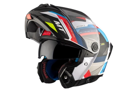 Kask motocyklowy MT ATOM 2 SV BAST WHITE/BLUE/RED biały niebieski czerwony czarny