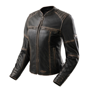 Damska kurtka motocyklowa skórzana miejska Rebelhorn HUNTER II brązowy vintage