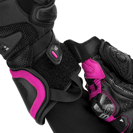 Rękawice motocyklowe damskie SHIMA RS-3 LADY PINK czarny różowy